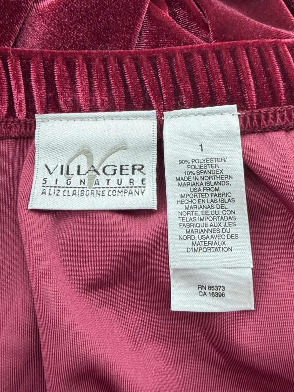 Vintage Villager Signature Burgundy Velvet Maxi Skirt, Women's 1X - Picture 5 of 5